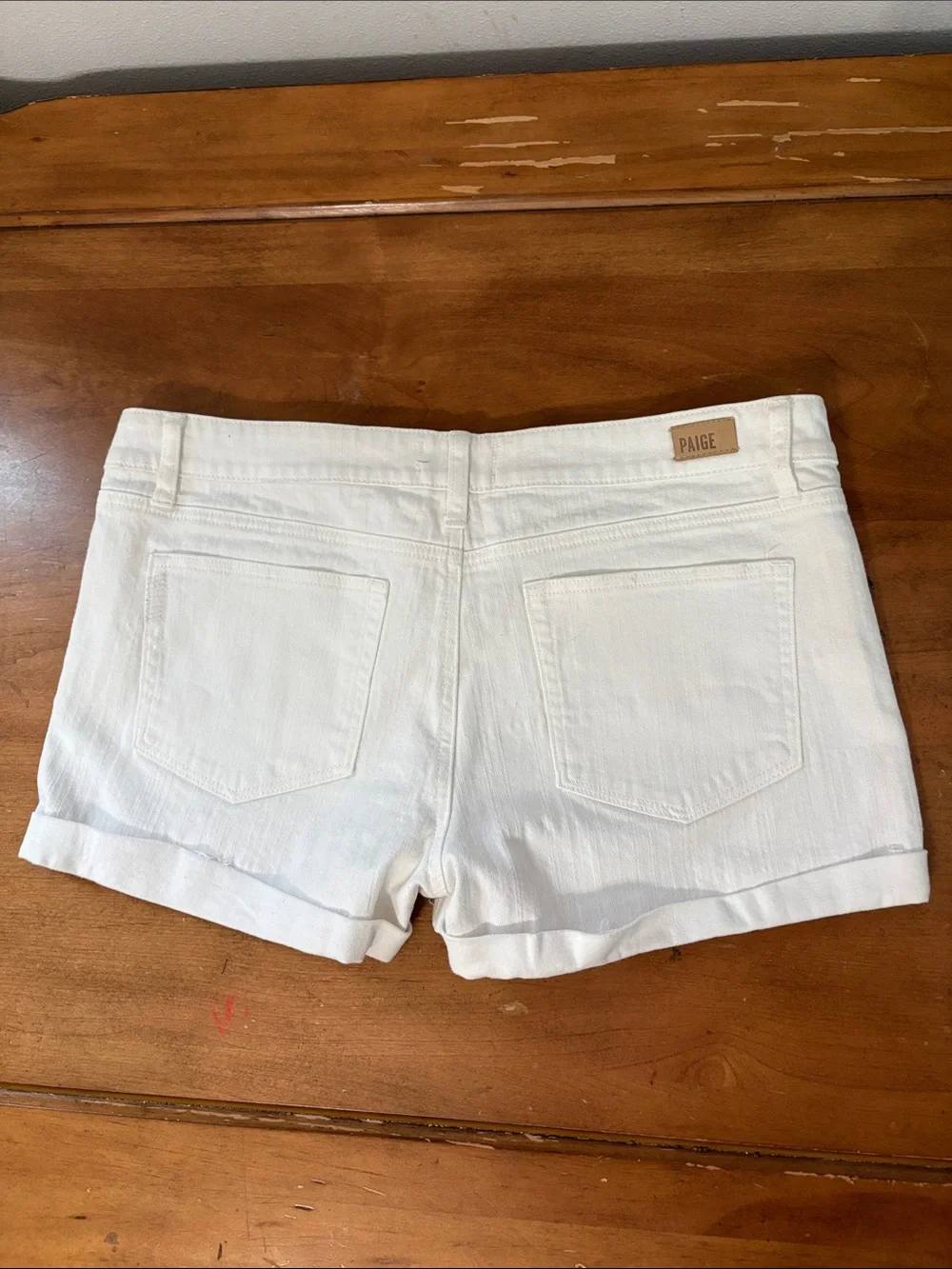 PAIGE White Women's Cuffed Denim Shorts Size 31